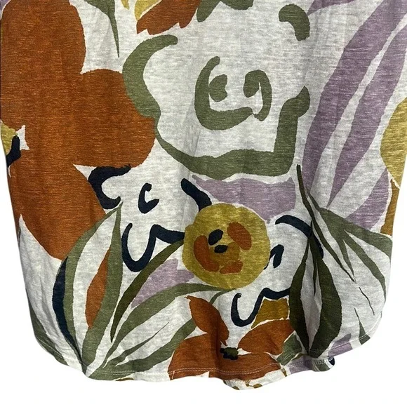 Rachel Zoe Women's Relaxed Floral Cap Sleeve Blouse Medium - Picture 4 of 9